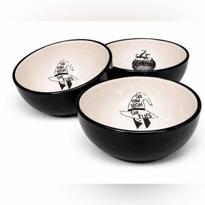 Halloween Witch Bowl Set Black Ceramic Bowls Set of 3